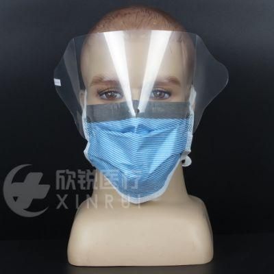Disposable 4-Ply Supreme Non-Woven Surgical Face Mask with Eye Shield Visor and Foam Cushion Tie-on Bands