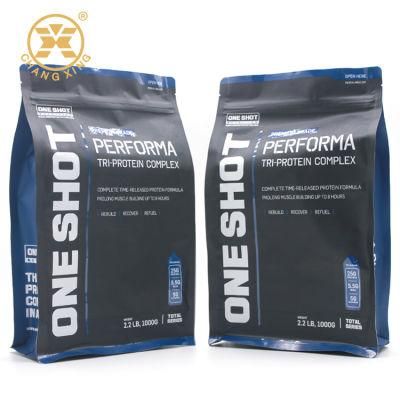 Accept Custom Order 1kg Protein Powder Packaging Customized Zip Lock Plastic Square Bottom Bag