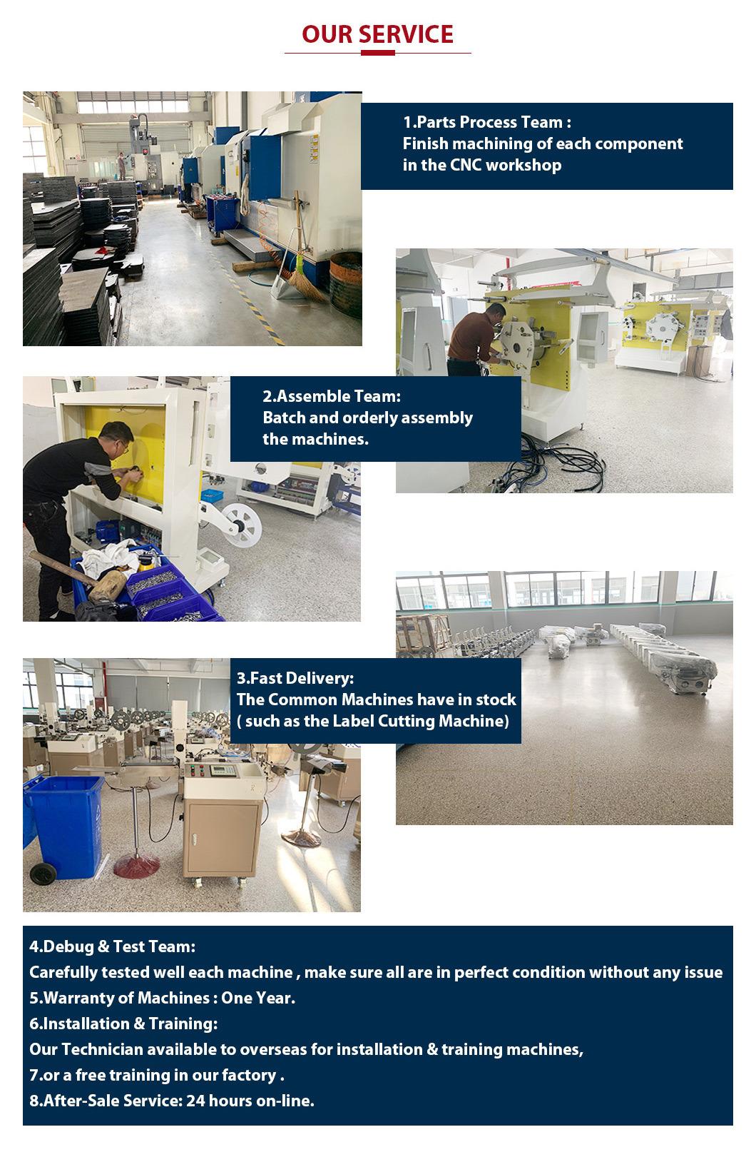 (JQ-3012) Fully Automatic Hot & Cold Label Cutter for Polyester Textiles / Jingda High Speed Polyester Satin Ribbon Label Cutting Machine