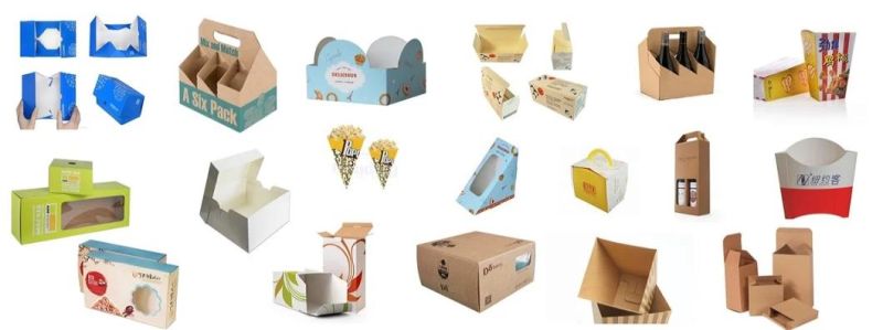 Automatic Paper Box Gluer Folding Machine Paper Lunch Box Making Machine
