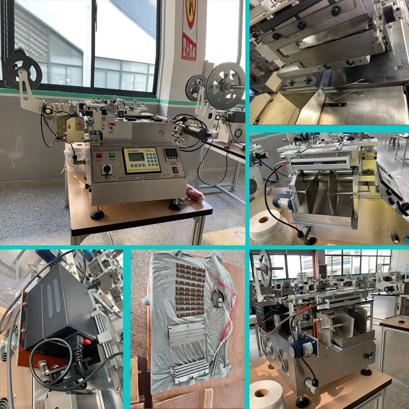 (JQ-3012) Fully Automatic Hot & Cold Label Cutter for Polyester Textiles / Jingda High Speed Polyester Satin Ribbon Label Cutting Machine
